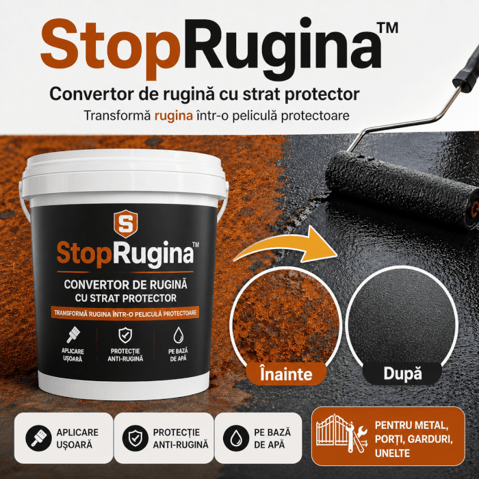 StopRugină™ – Transformă rugina într-un strat protector pentru metal