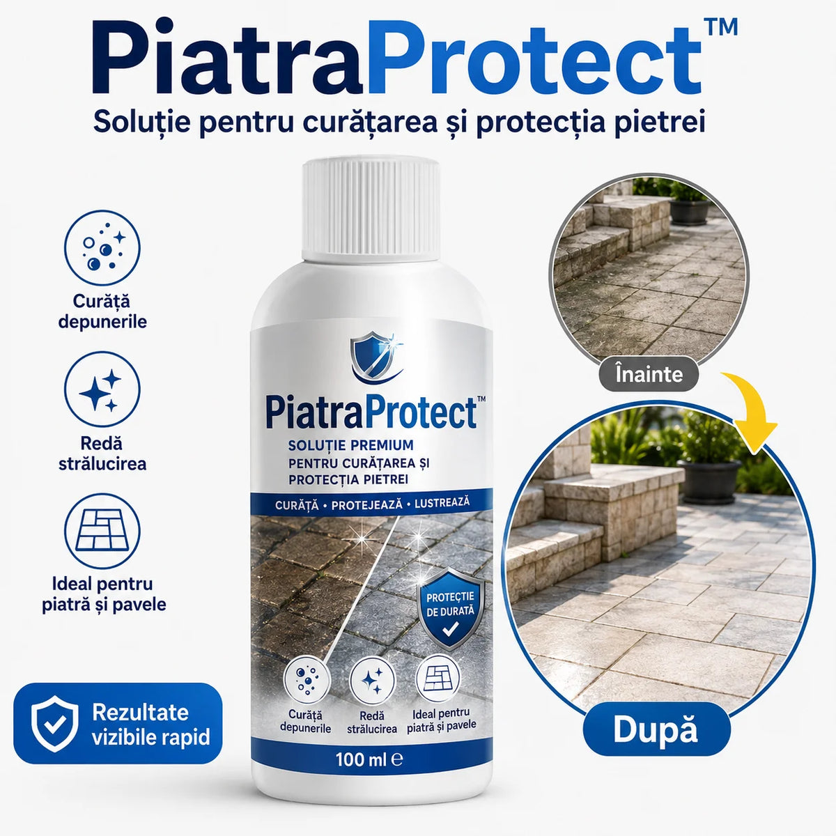 Soluție pentru curățarea și protejarea suprafețelor din piatră - PiatraProtect™